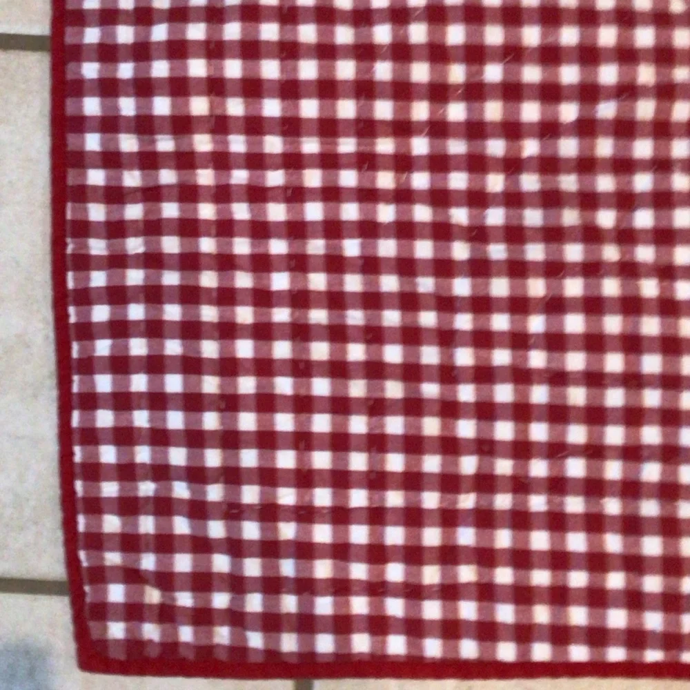 Pottery Barn Kids Holiday Quilt with Santa, Snowman, Reindeer - Red, Green, Gray